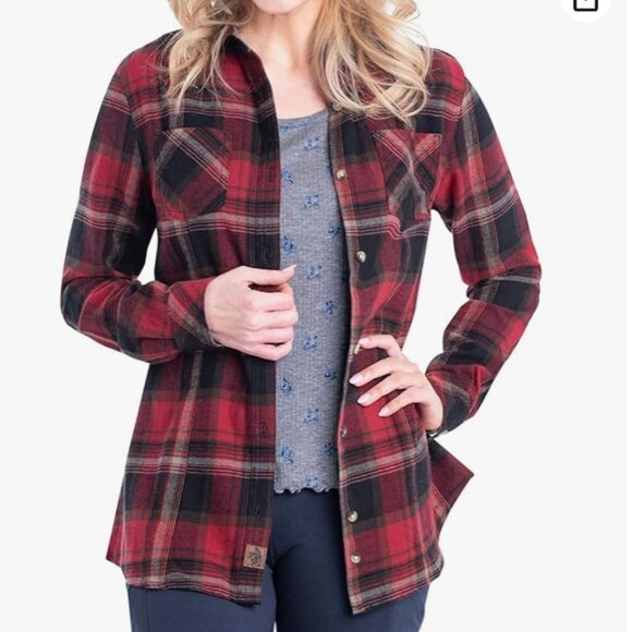 Legendary Whitetails Cottage Escape Flannel Button Down Red Black L - Picture 1 of 14